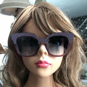 Jimmy Choo purple glitter square sunglasses NWOT